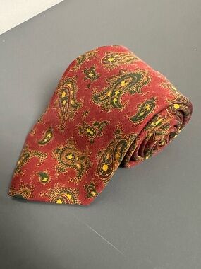 ALTEA MILANO Luxury Silk Tie | Red Paisley | made in Italy | Vintage Grail